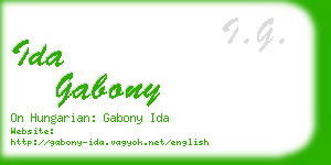 ida gabony business card
